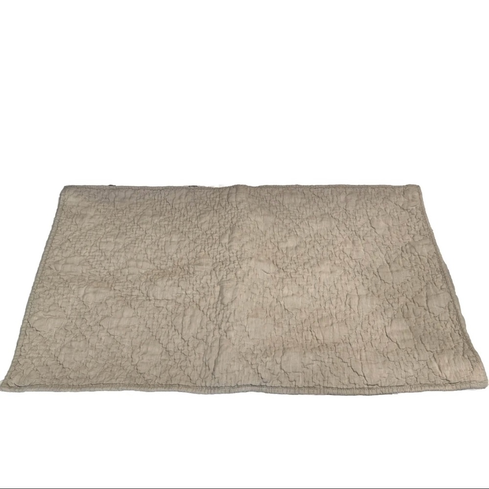 Restoration Hardware Belgian Linen Diamond-Stitch Quilt King Pillow Sham